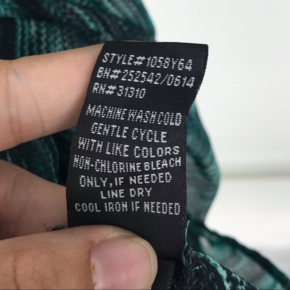 Iz Byer Green and Black Sheer Blouse w/ Cage Back - Picture 7 of 10